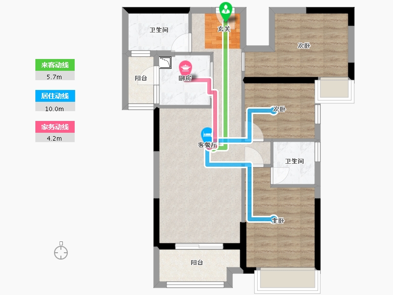 广东省-惠州市-海伦堡・海伦逸居-72.02-户型库-动静线