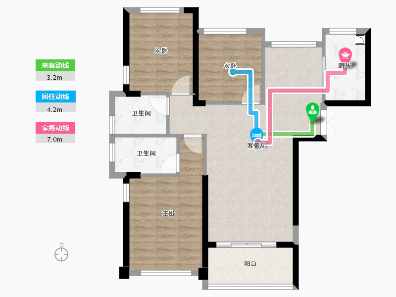 福建省-福州市-贵安新天地贵尊苑-83.50-户型库-动静线