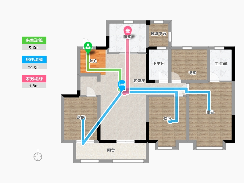 江苏省-扬州市-招商&新城-运河上宸-112.78-户型库-动静线