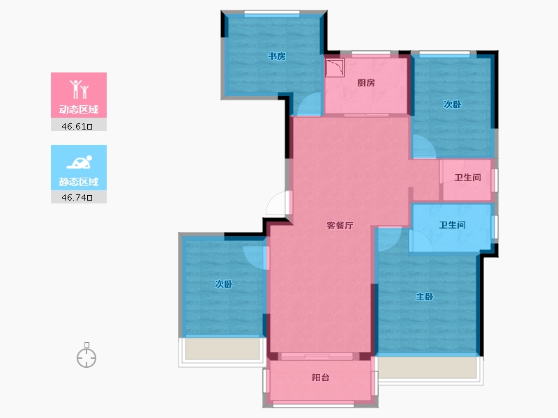 浙江省-嘉兴市-玖龙府-83.14-户型库-动静分区