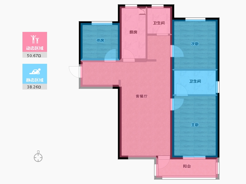 陕西省-西安市-万科金域东郡-79.00-户型库-动静分区