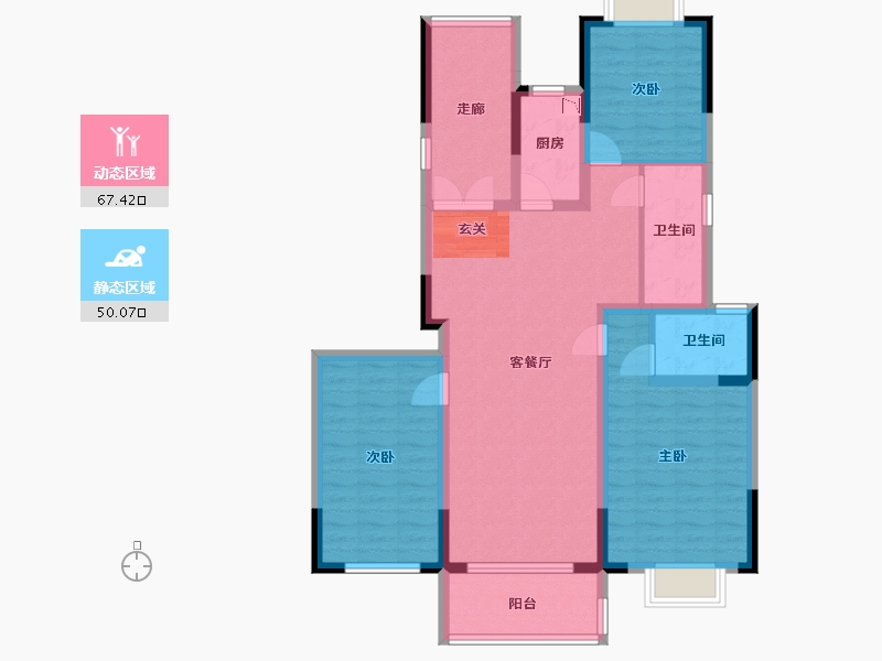 江苏省-扬州市-星地雅苑-104.80-户型库-动静分区