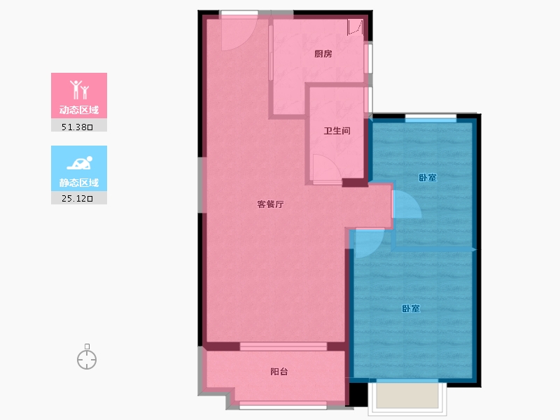 天津-天津市-碧桂园金誉府-68.70-户型库-动静分区