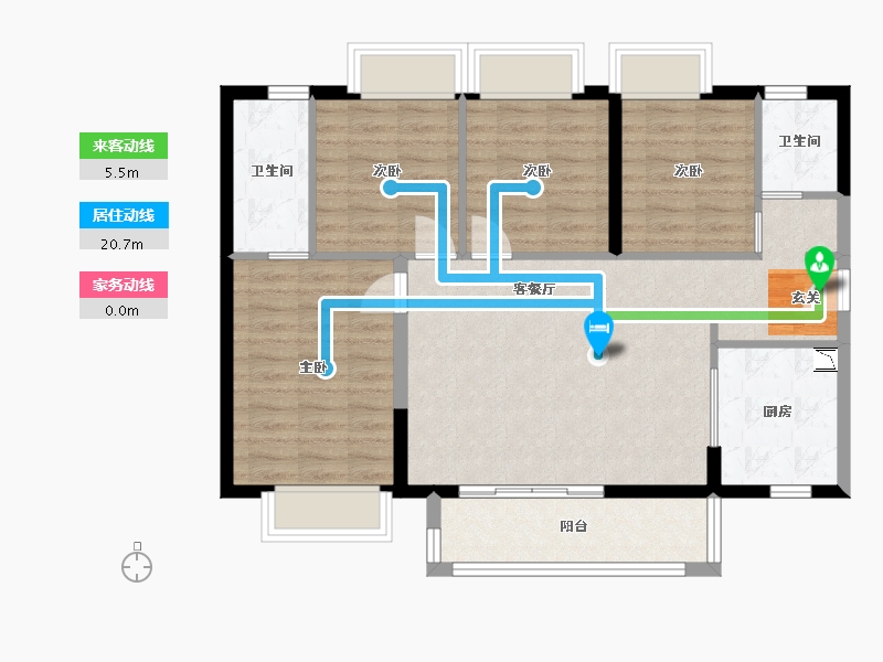 广东省-东莞市-佳兆业时代・芳华-89.95-户型库-动静线