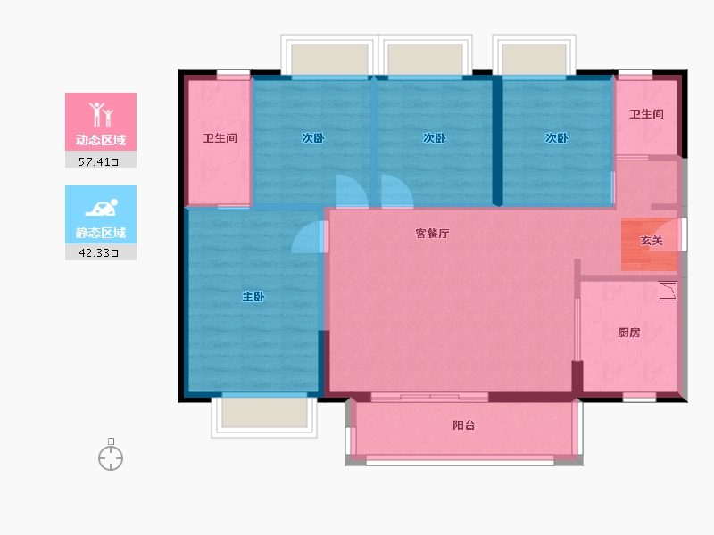 广东省-东莞市-佳兆业时代・芳华-89.95-户型库-动静分区