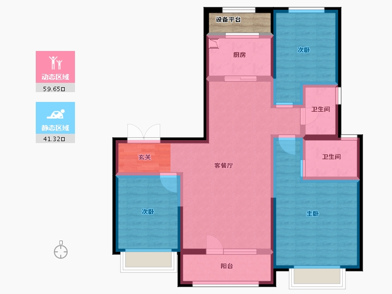 河北省-石家庄市-弘石湾・尚府-91.33-户型库-动静分区