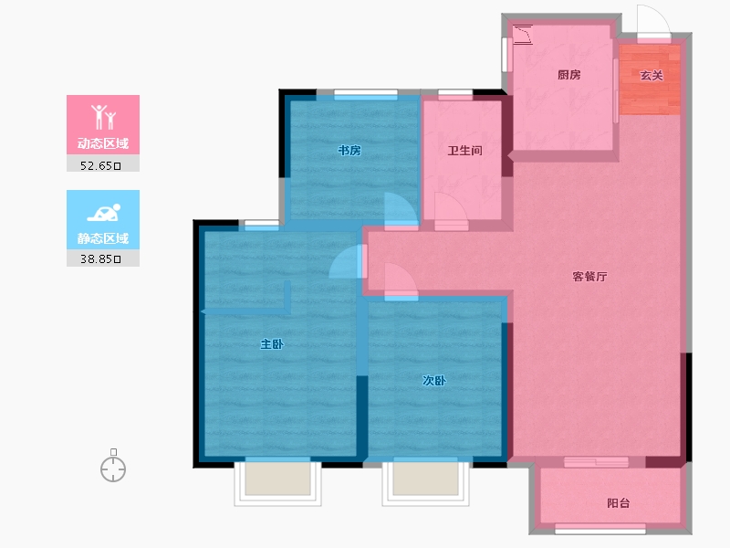 天津-天津市-华侨城碧桂园天境-80.80-户型库-动静分区