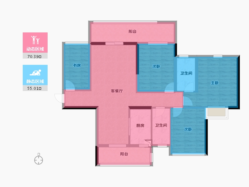 广西壮族自治区-崇左市-阳光名府-110.77-户型库-动静分区