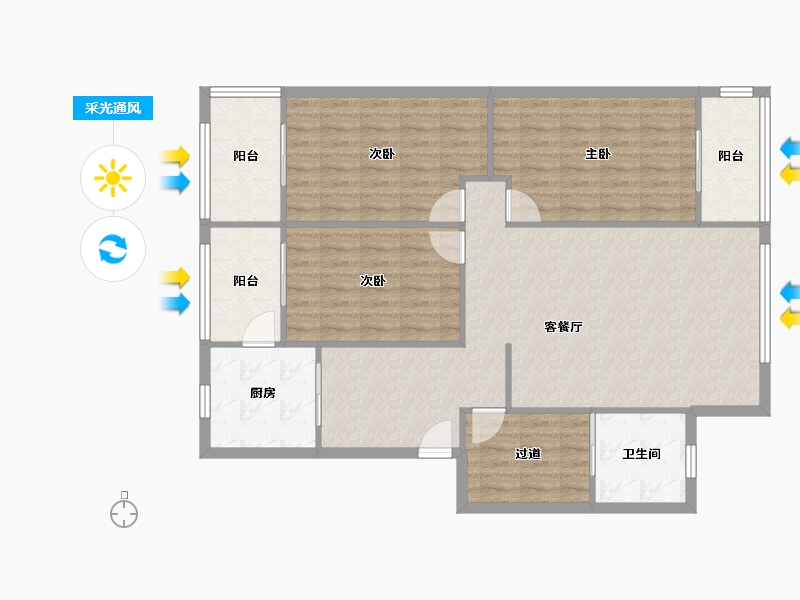 四川省-成都市-金沙路127号-111.42-户型库-采光通风