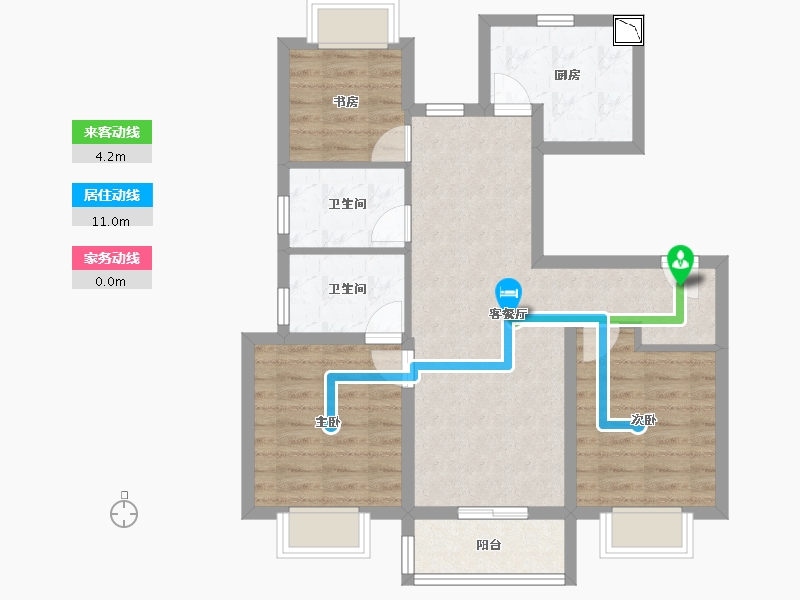 上海-上海市-中海汇德里-76.01-户型库-动静线