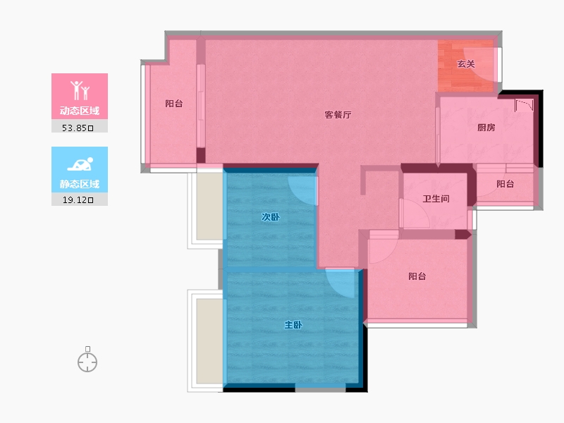 广东省-惠州市-康桥公馆-64.50-户型库-动静分区