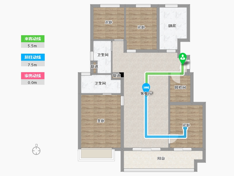 河南省-郑州市-龙湖・景粼玖序-105.60-户型库-动静线