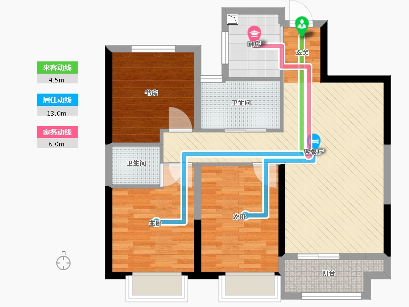 浙江省-嘉兴市-格兰上郡-77.00-户型库-动静线