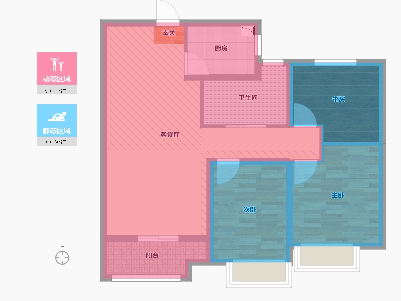 山东省-济宁市-绿地・国际城-76.46-户型库-动静分区