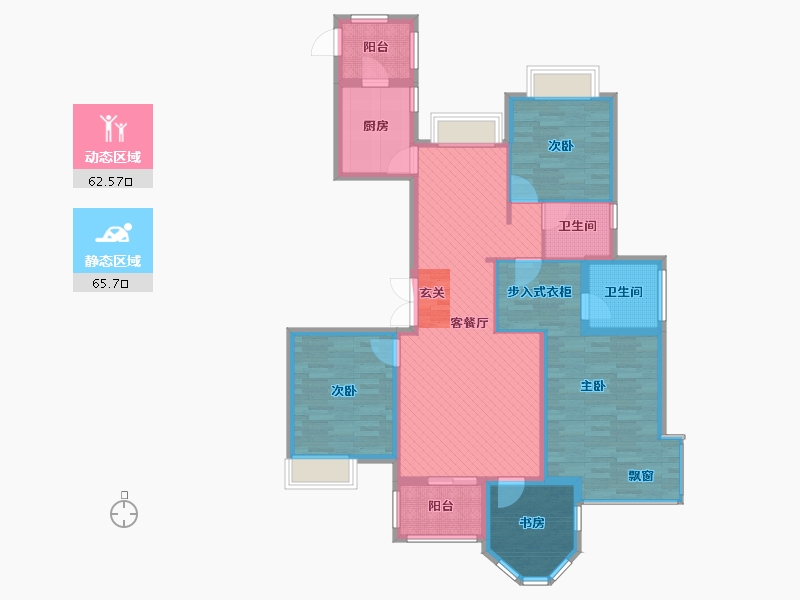 浙江省-温州市-金色嘉园-113.00-户型库-动静分区