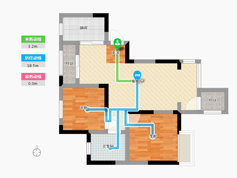 吉林省-长春市-香港城二期-54.42-户型库-动静线