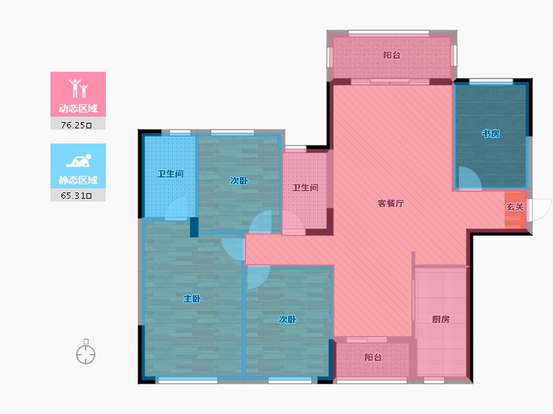 广西壮族自治区-桂林市-华润中央公园-127.27-户型库-动静分区