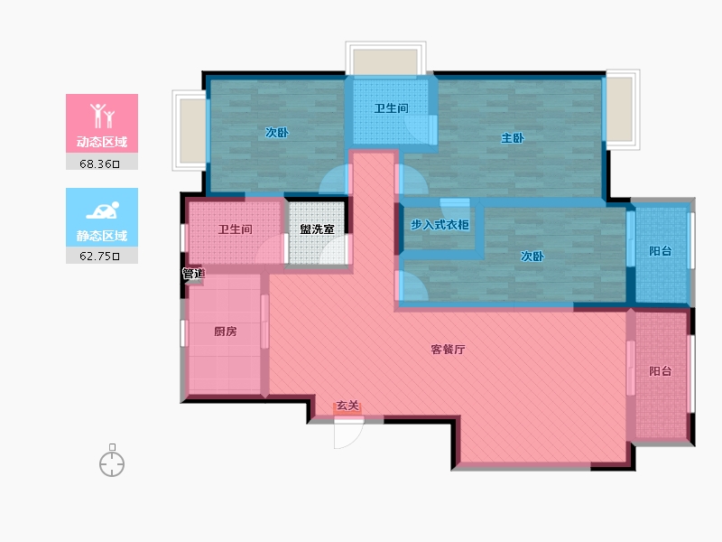 山东省-泰安市-天柱峰路-116.61-户型库-动静分区