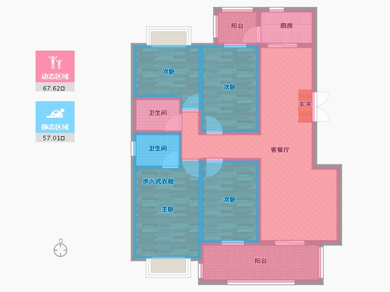 陕西省-汉中市-中青国际社区-108.00-户型库-动静分区