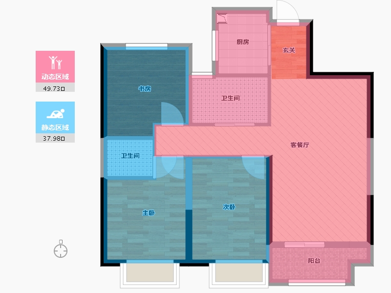 浙江省-嘉兴市-格兰上郡-77.00-户型库-动静分区