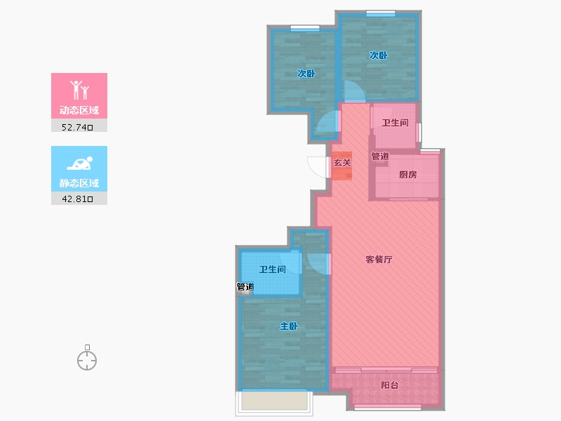 河北省-邢台市-皓顺壹号院-83.27-户型库-动静分区