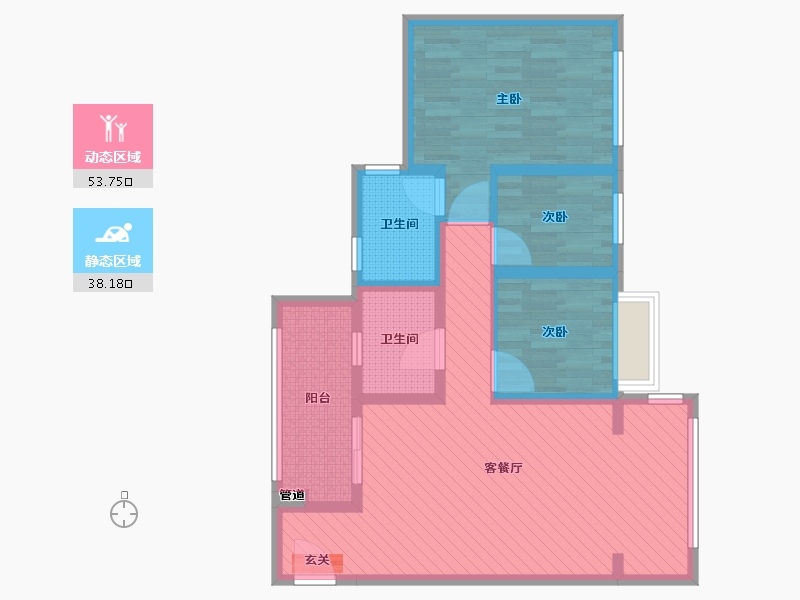 四川省-成都市-信和御龙山-80.00-户型库-动静分区