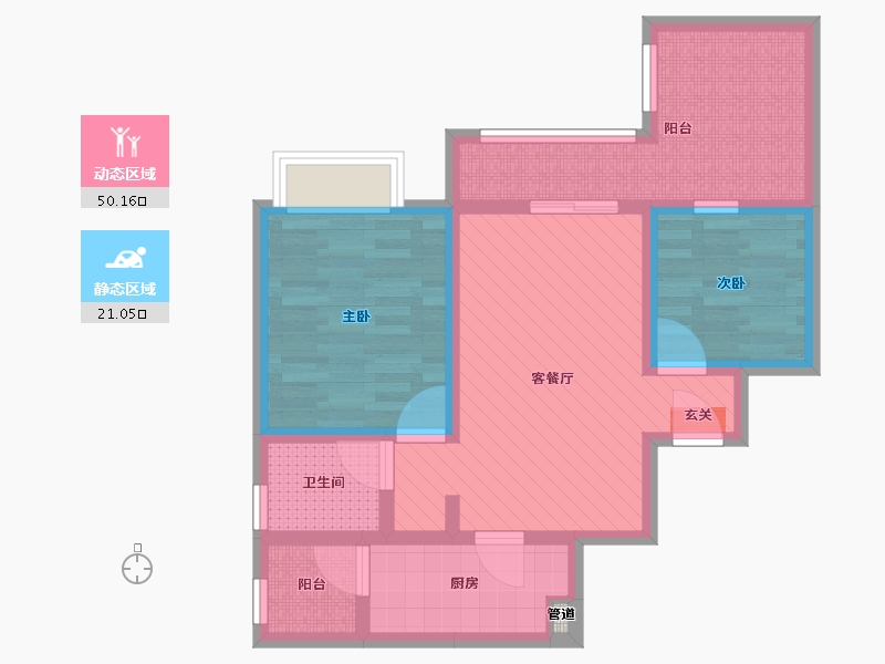 贵州省-贵阳市-花果园-60.35-户型库-动静分区