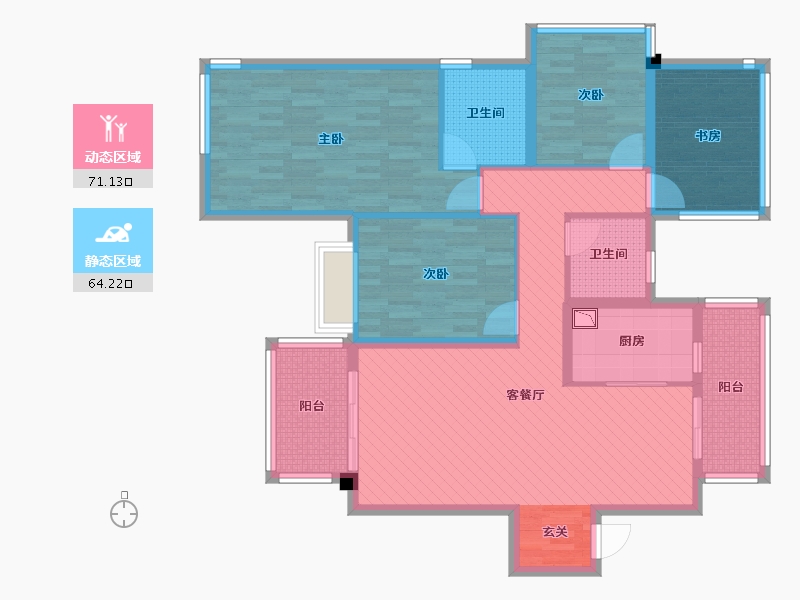 广西壮族自治区-南宁市-澜月府-119.71-户型库-动静分区