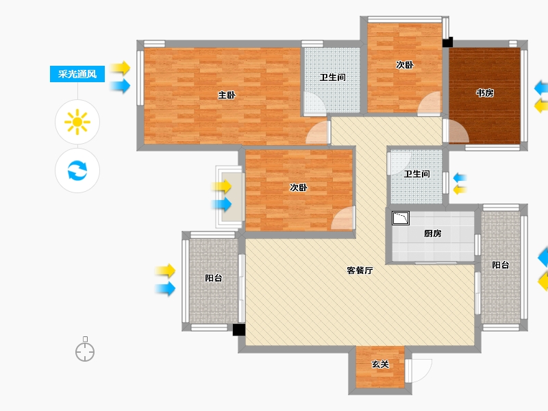 广西壮族自治区-南宁市-澜月府-119.71-户型库-采光通风