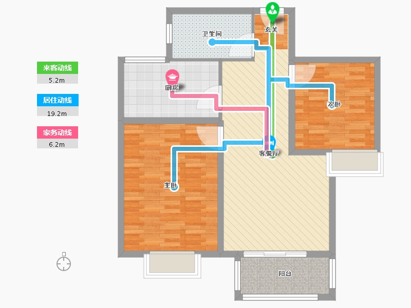 山东省-济宁市-龙翔御庭-76.80-户型库-动静线