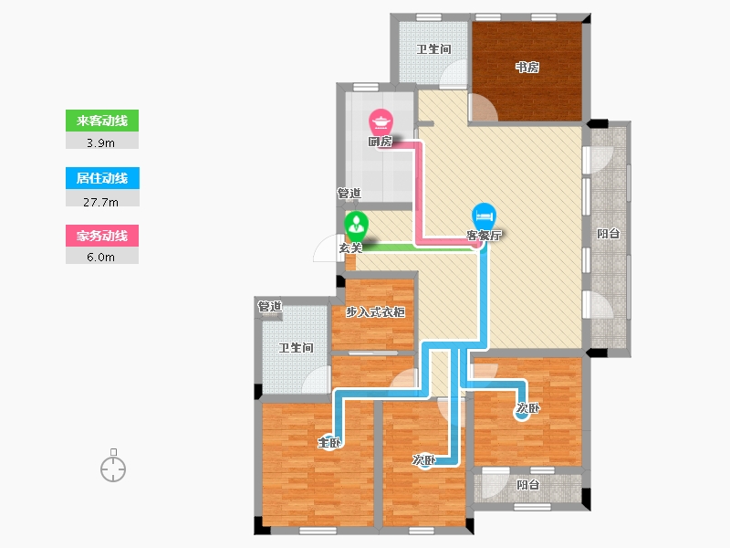 山东省-青岛市-中航绿城.玫瑰园-128.00-户型库-动静线