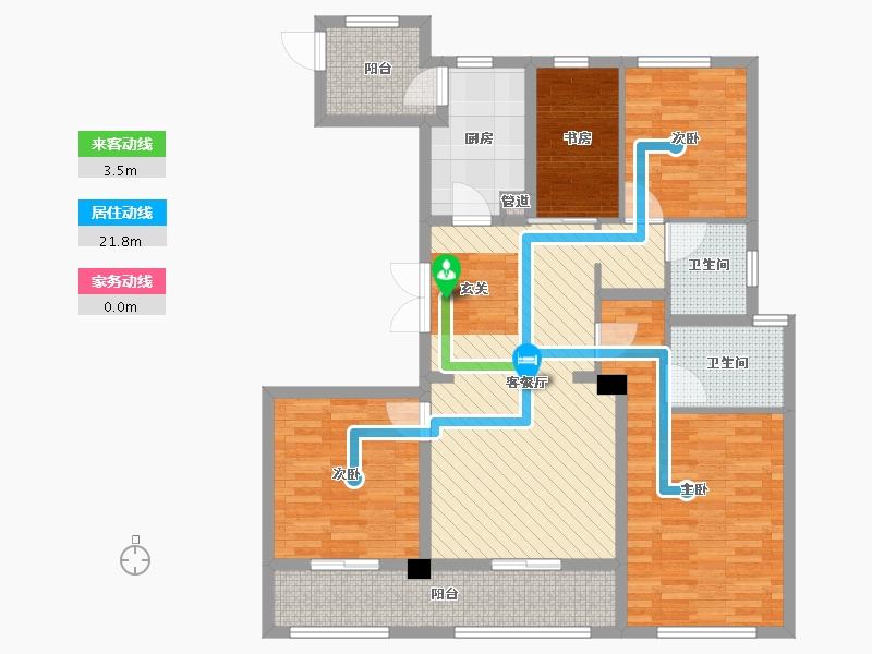 浙江省-温州市-新希望白麓城-104.74-户型库-动静线