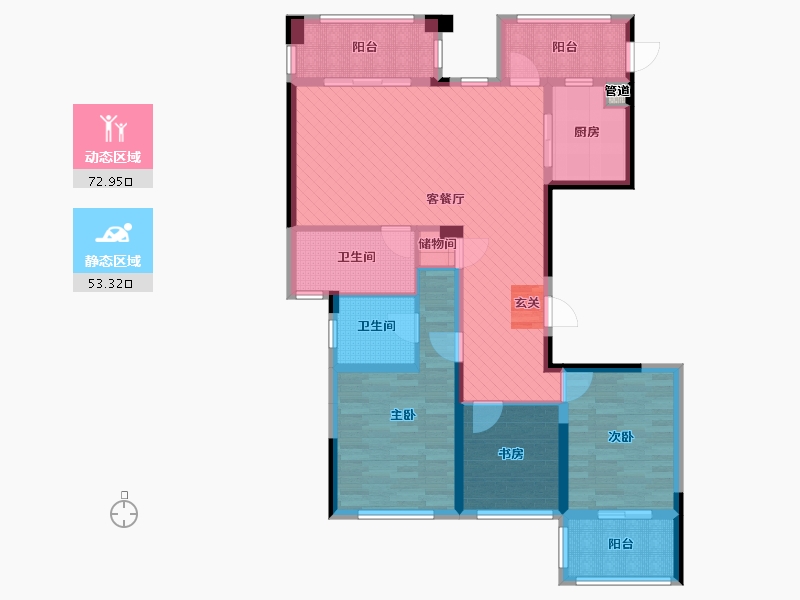 浙江省-丽水市-万基滨江国际-110.90-户型库-动静分区