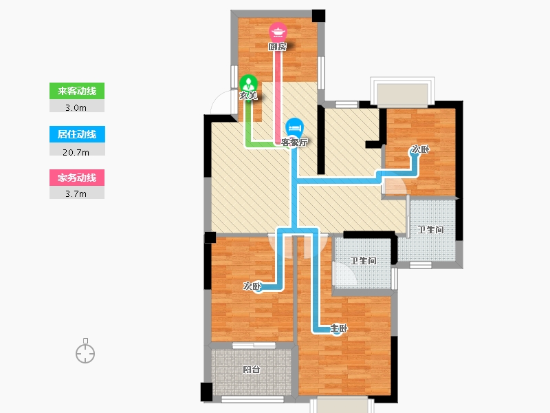 福建省-三明市-毓秀花园-80.44-户型库-动静线