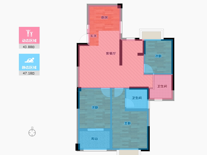 福建省-三明市-毓秀花园-80.44-户型库-动静分区