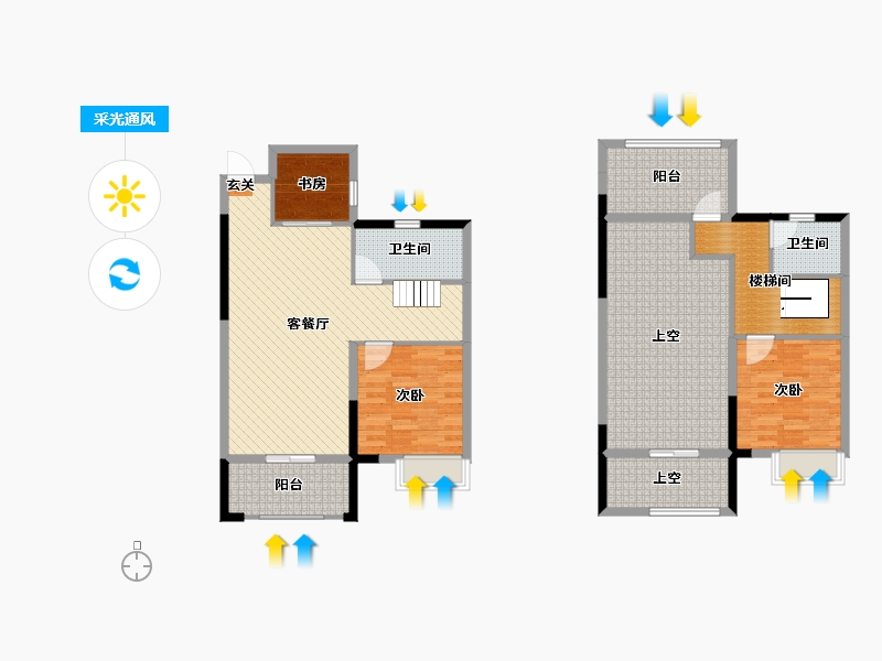 湖南省-长沙市-阳光城尚东湾-124.93-户型库-采光通风