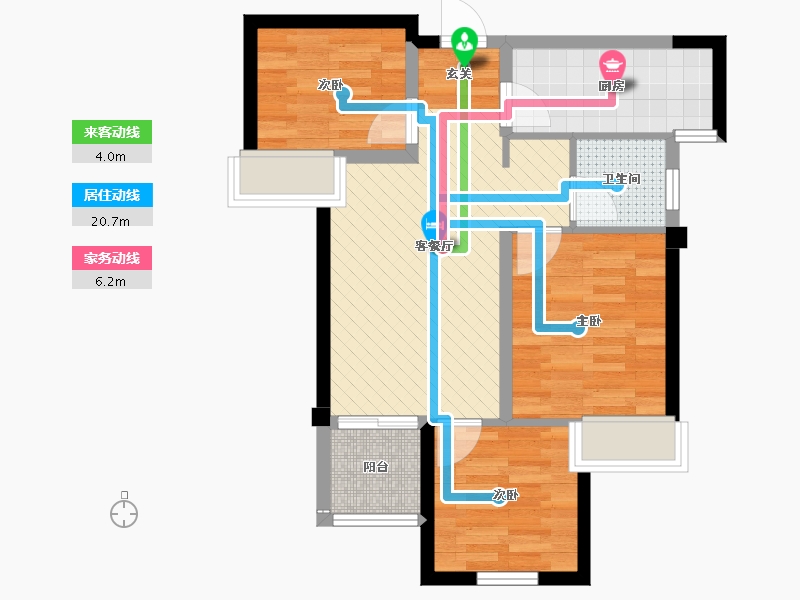 河南省-郑州市-万科城五期-58.58-户型库-动静线