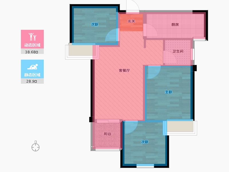 河南省-郑州市-万科城五期-58.58-户型库-动静分区