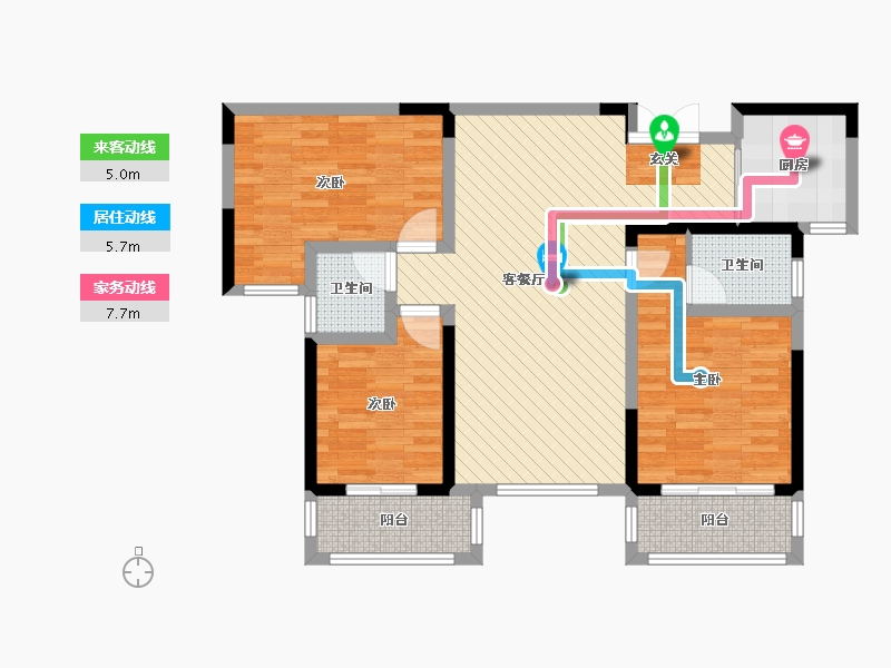 湖南省-长沙市-八方小区二期-C区-93.18-户型库-动静线