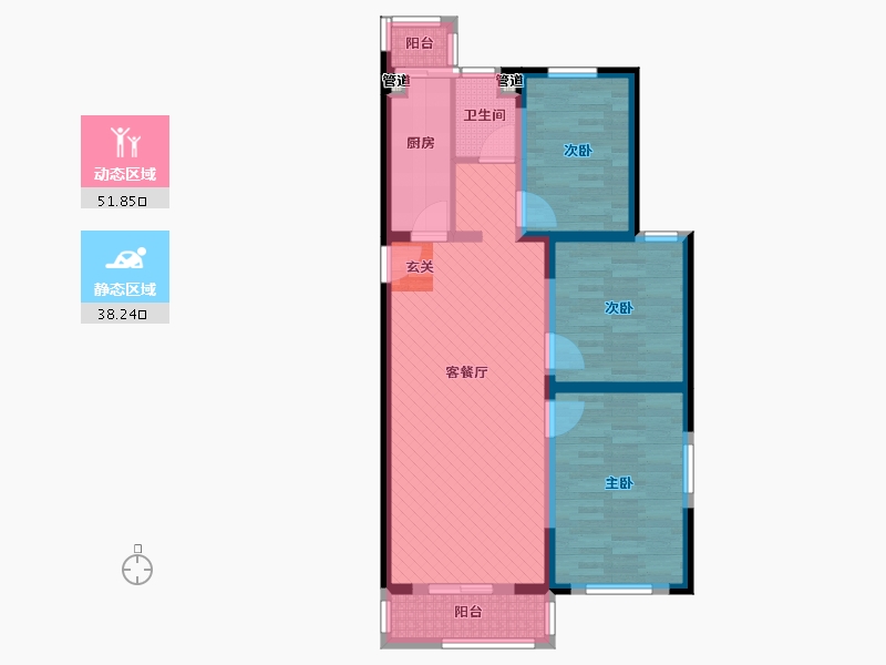 河北省-唐山市-丽馨园-78.63-户型库-动静分区