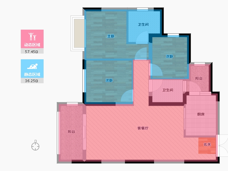 贵州省-遵义市-祥龙御府-81.80-户型库-动静分区