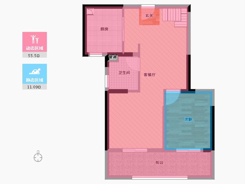 湖南省-长沙市-明昇壹城-58.25-户型库-动静分区