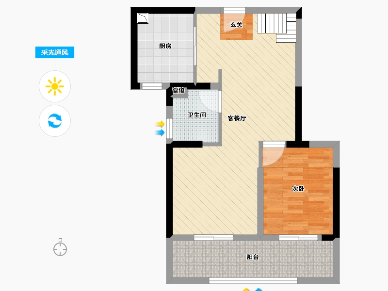 湖南省-长沙市-明昇壹城-58.25-户型库-采光通风