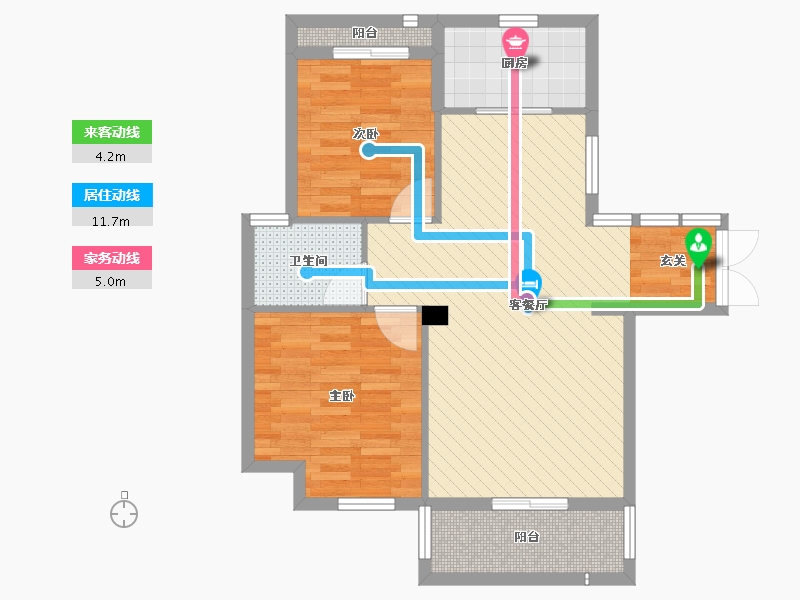 浙江省-台州市-浅水湾蔚蓝水岸-70.00-户型库-动静线