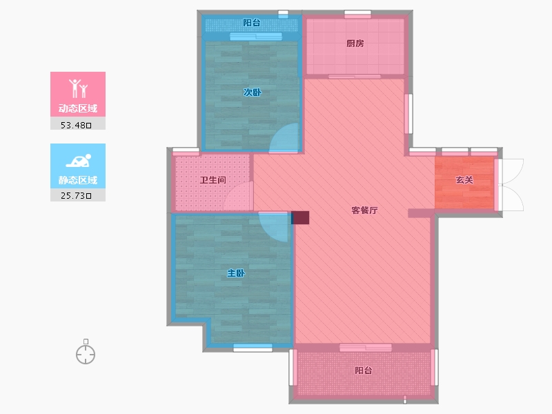 浙江省-台州市-浅水湾蔚蓝水岸-70.00-户型库-动静分区