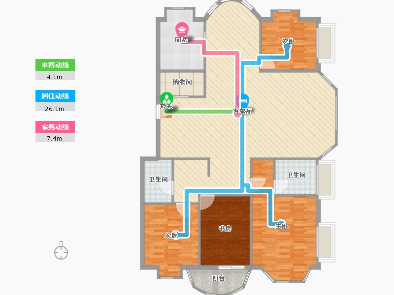 浙江省-温州市-家景花园华景苑-143.79-户型库-动静线