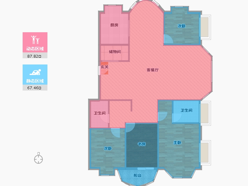 浙江省-温州市-家景花园华景苑-143.79-户型库-动静分区