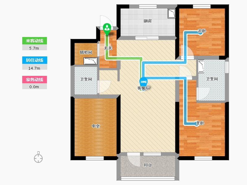 辽宁省-沈阳市-沈阳万科-87.38-户型库-动静线