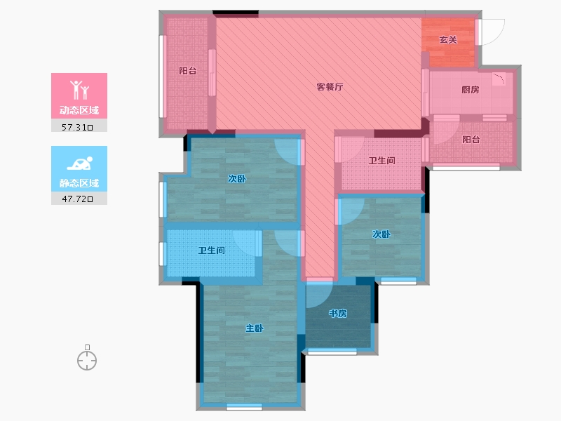 重庆-重庆市-远洋九公子-89.21-户型库-动静分区