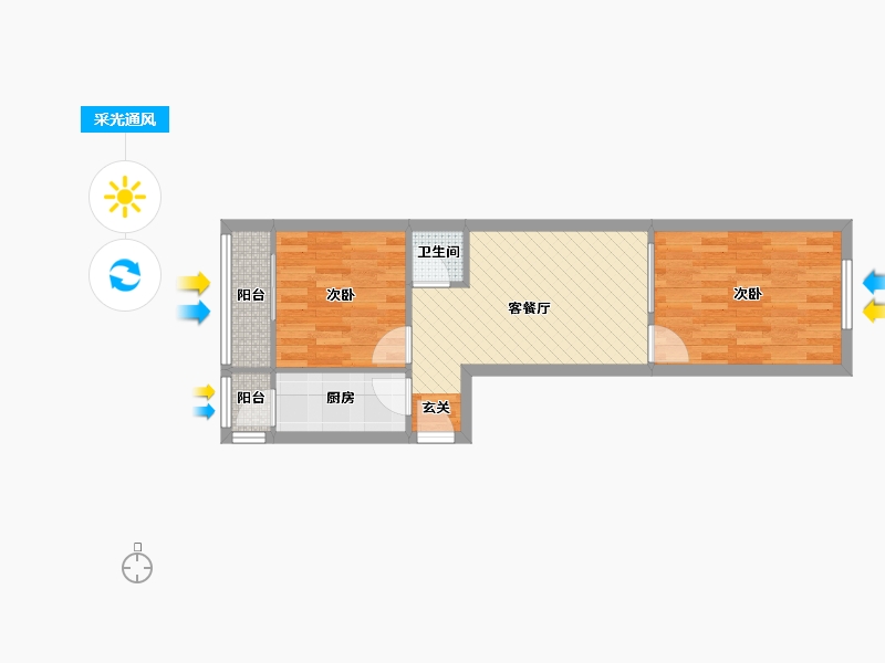 天津-天津市-芙蓉南里-49.75-户型库-采光通风